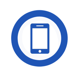 round blue phone icon